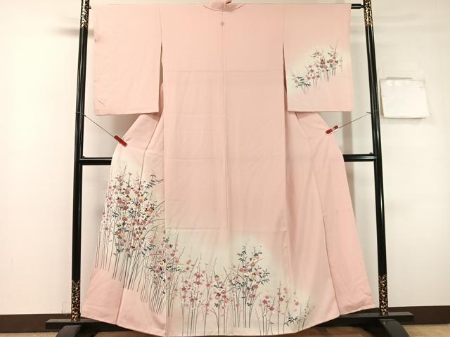平和屋着物●訪問着　友禅　作家物　枝花文　暈し染め　正絹　逸品　CABL0080vp