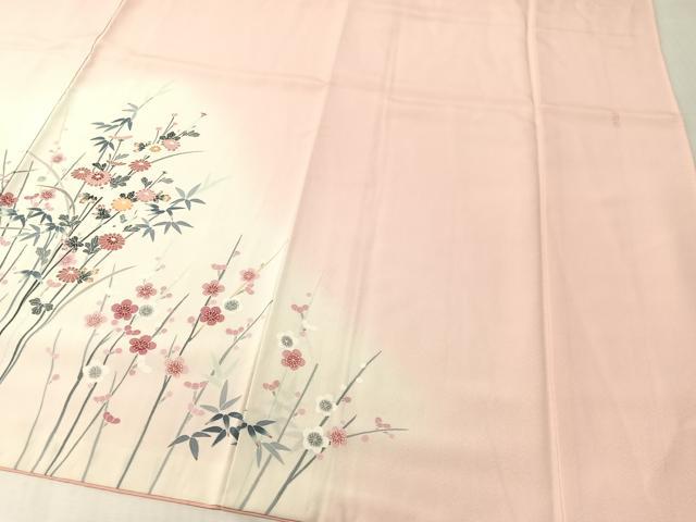 平和屋着物●訪問着　友禅　作家物　枝花文　暈し染め　正絹　逸品　CABL0080vp