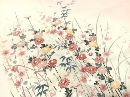 平和屋着物●訪問着　友禅　作家物　枝花文　暈し染め　正絹　逸品　CABL0080vp