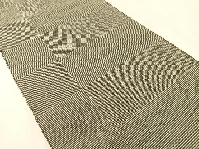 平和屋着物●八寸名古屋帯　結城紬地　市松柄　証紙付き　正絹　逸品　CABL0081vp