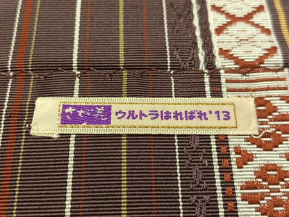 平和屋着物●本場筑前博多織　八寸名古屋帯　更紗間道　さが美扱い　正絹　逸品　CABL0087vp