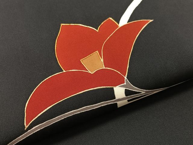 平和屋着物●塩瀬　九寸名古屋帯　駒刺繍　草花文　金彩　正絹　逸品　CABL0092vp