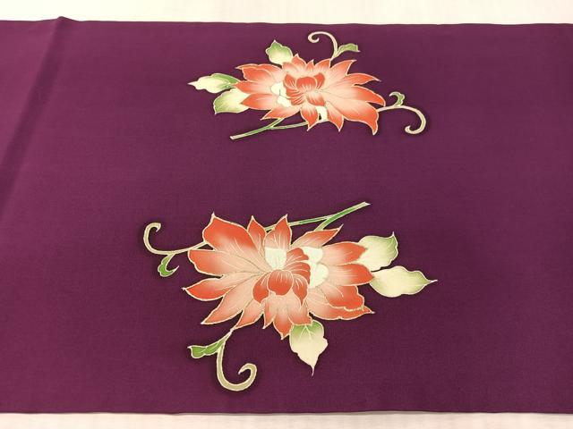 平和屋着物●塩瀬　九寸開き名古屋帯　花唐草文　金彩　正絹　逸品　CABL0093vp