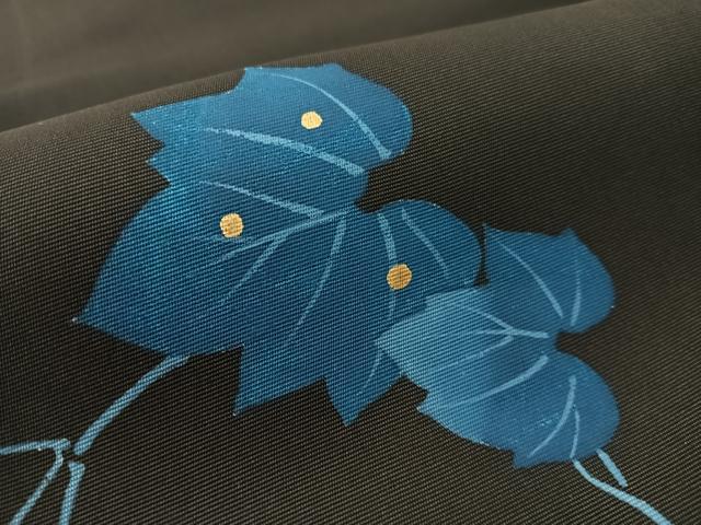 平和屋着物●九寸名古屋帯　成物　黒地　正絹　逸品　CABL0097vp