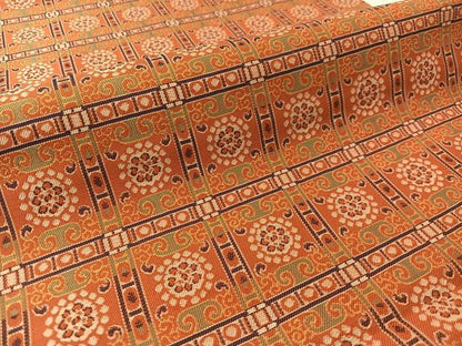 平和屋着物●全通柄　九寸名古屋帯　格子吉祥花文　正絹　逸品　CABL0099vp