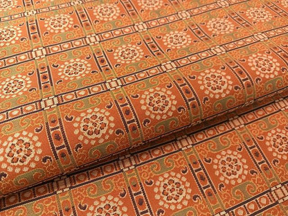 平和屋着物●全通柄　九寸名古屋帯　格子吉祥花文　正絹　逸品　CABL0099vp