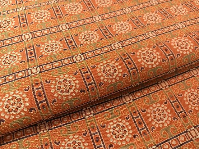 平和屋着物●全通柄　九寸名古屋帯　格子吉祥花文　正絹　逸品　CABL0099vp