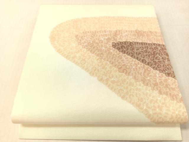 平和屋着物●塩瀬　九寸開き名古屋帯　ろうけつ染　抽象文様　正絹　逸品　CABL0103vp