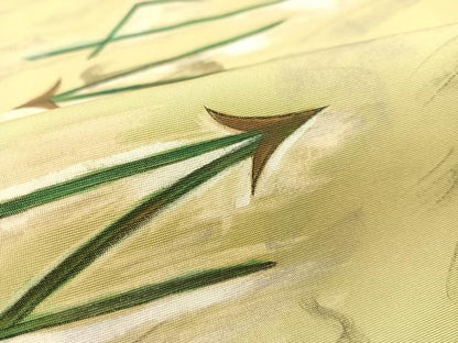 平和屋着物●塩瀬　九寸名古屋帯　作家物　手描き　溢れ松葉　正絹　逸品　CABL0104vp