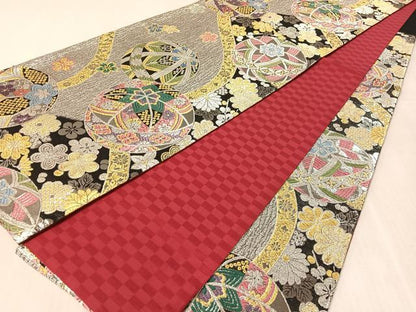 平和屋着物●六通柄袋帯　京洛苑たはら　唐織　清緒里　花毬文　金銀糸　日本製　逸品　未使用　CABL0108vp