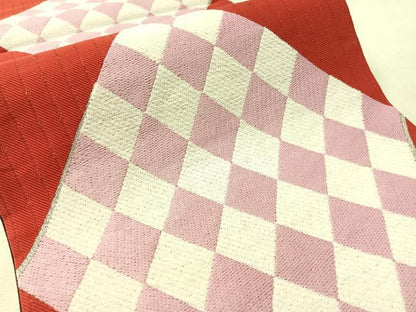 平和屋着物●六通柄袋帯　なべしま謹製　菱吉祥文　銀糸　日本製　正絹　逸品　未使用　CABL0109vp