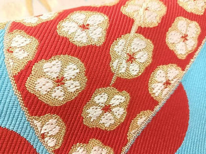 平和屋着物●西陣　大光謹製　六通柄袋帯　唐織　椿　日本製　金糸　証紙付き　逸品　未使用　CABL0112vp