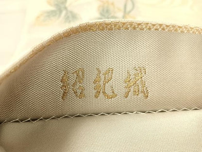 平和屋着物●六通柄袋帯　唐織　紹巴織　市松流水花文　金糸　やまと誂製　正絹　逸品　未使用　CABL0120vp