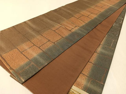 平和屋着物●太鼓柄袋帯　エジプト壁画文様　金彩　正絹　逸品　CABL0126vp