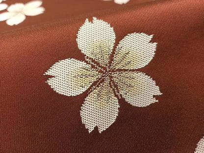 平和屋着物●世界的人形師　辻村寿三郎　ジュサブロー　六通柄袋帯　舞桜　銀糸　正絹　逸品　CABL0127vp