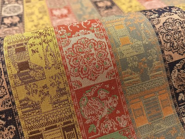 平和屋着物●両面　全通柄袋帯　紅牙瑞錦　天平狩猟文錦　正絹　逸品　未使用　CABL0131vp