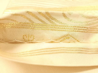平和屋着物●西陣　川島織物　六通柄　本袋帯　立波文　金糸　正絹　逸品　CABL0132vp