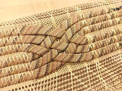 平和屋着物●太鼓柄袋帯　組織　横段吉祥文　金糸　正絹　逸品　未使用　CABL0133vp