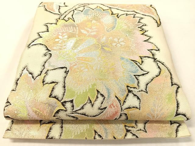 平和屋着物●六通柄　本袋帯　更紗唐草文　金銀糸　正絹　逸品　CABL0137vp