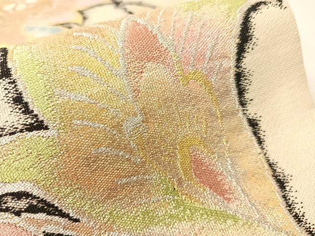 平和屋着物●六通柄　本袋帯　更紗唐草文　金銀糸　正絹　逸品　CABL0137vp