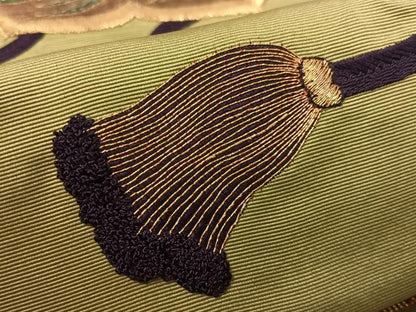 平和屋着物●アンティーク　大正ロマン　つけ帯　総刺繍　駒刺繍　鏡裏鳳凰文　金銀糸　正絹　逸品　CABL0144vp