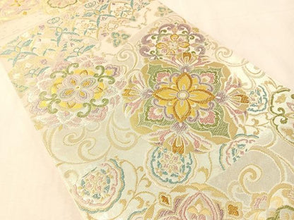 平和屋着物●六通柄袋帯　宝相華　金銀糸　引箔　正絹　逸品　CABL0148vp