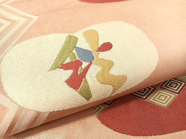 平和屋着物●人間国宝　芹沢圭介　型絵染　六通柄袋帯　春秋　金彩　引箔　三越扱い　正絹　逸品　CABL0152vp