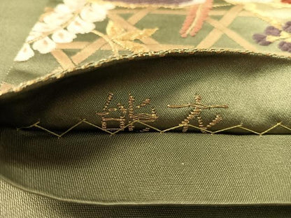 平和屋着物●六通柄袋帯　唐織　能衣　金糸　正絹　逸品　CABL0157vp