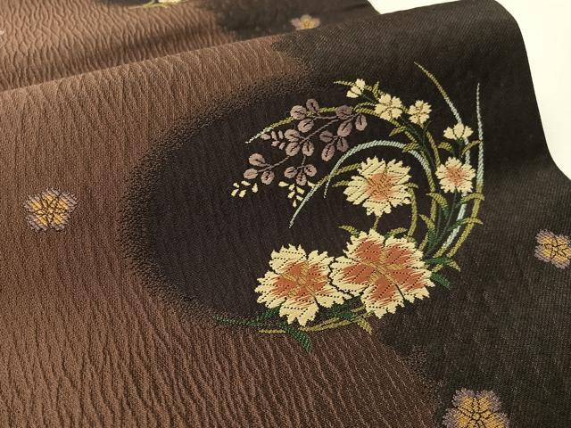 平和屋着物●両面　六通柄袋帯　唐織　草花丸文　やまと誂製　正絹　逸品　CABL0158vp