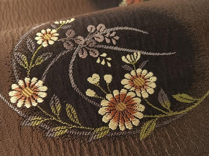 平和屋着物●両面　六通柄袋帯　唐織　草花丸文　やまと誂製　正絹　逸品　CABL0158vp