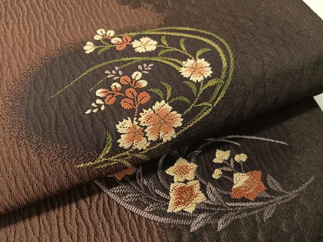 平和屋着物●両面　六通柄袋帯　唐織　草花丸文　やまと誂製　正絹　逸品　CABL0158vp