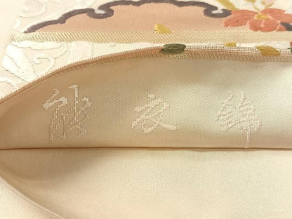 平和屋着物●西陣　河合美術織物謹製　六通柄袋帯　唐織　能衣錦　金糸　正絹　逸品　CABL0161vp