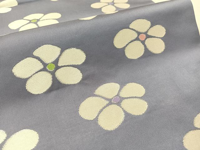 平和屋着物●西陣の名門　加納幸謹製　六通柄　本袋帯　舞花文　銀糸　正絹　逸品　CABL0166vp