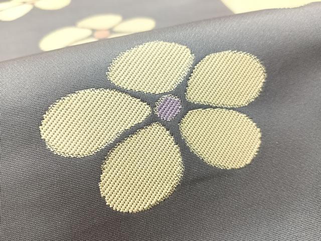 平和屋着物●西陣の名門　加納幸謹製　六通柄　本袋帯　舞花文　銀糸　正絹　逸品　CABL0166vp