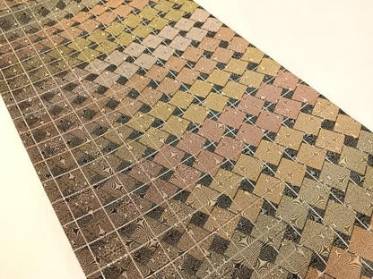 平和屋着物●全通柄袋帯　作家物　点描織　色紙並び　正絹　逸品　未使用　CABL0167vp