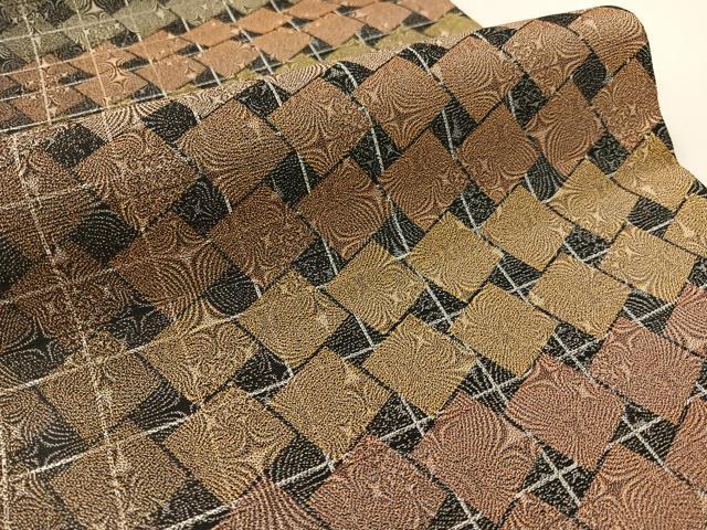 平和屋着物●全通柄袋帯　作家物　点描織　色紙並び　正絹　逸品　未使用　CABL0167vp