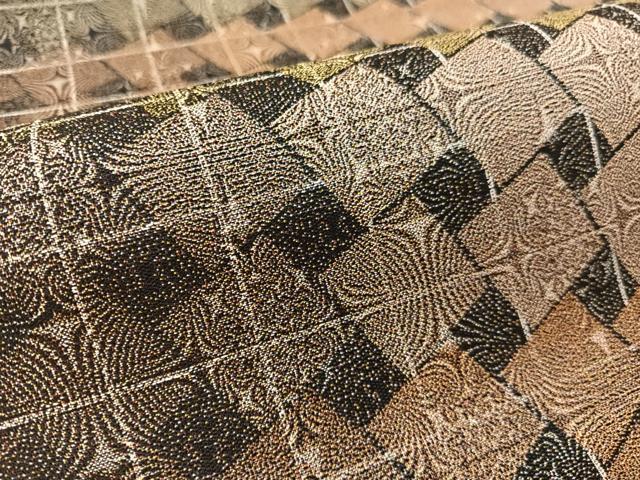 平和屋着物●全通柄袋帯　作家物　点描織　色紙並び　正絹　逸品　未使用　CABL0167vp