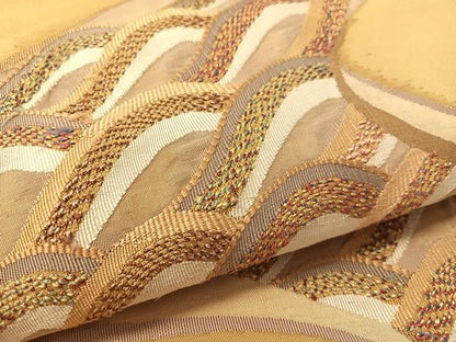 平和屋着物●太鼓柄袋帯　すくい織　立波文　正絹　逸品　CABL0171vp