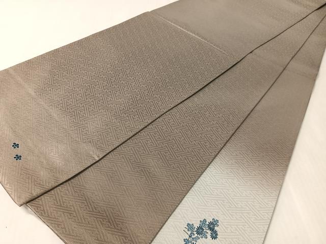 平和屋着物●太鼓柄袋帯　水辺風景文　銀通し地　正絹　逸品　CABL0176vp
