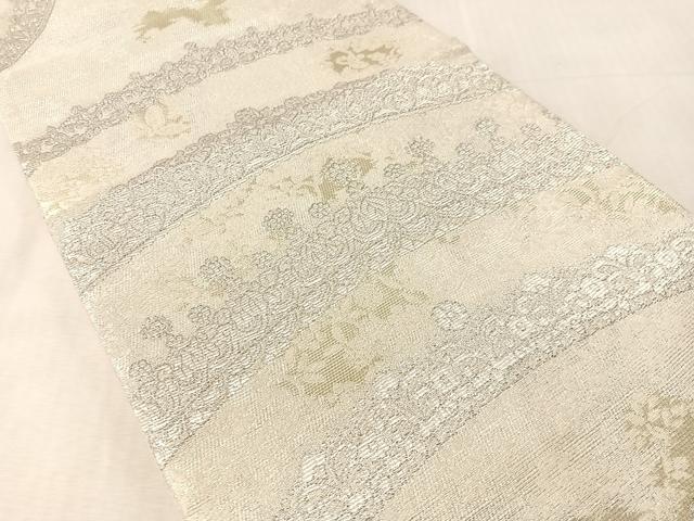平和屋着物●六通柄袋帯　ティアラ　プラチナ箔　金銀糸　正絹　逸品　CABL0179vp