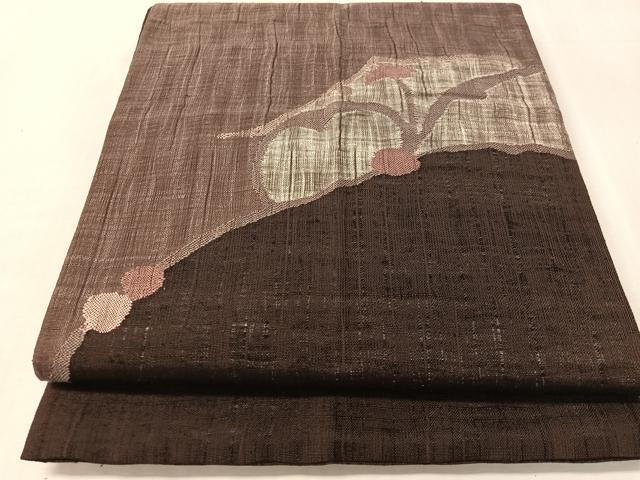 平和屋着物▽太鼓柄袋帯　スリーシーズン　春夏秋　すくい織　抽象文　金糸　正絹　逸品　CABL0181vp