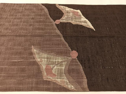 平和屋着物▽太鼓柄袋帯　スリーシーズン　春夏秋　すくい織　抽象文　金糸　正絹　逸品　CABL0181vp