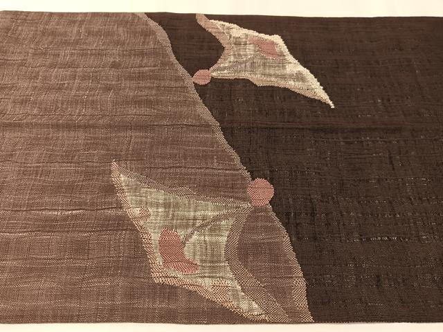 平和屋着物▽太鼓柄袋帯　スリーシーズン　春夏秋　すくい織　抽象文　金糸　正絹　逸品　CABL0181vp