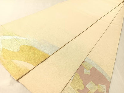平和屋着物●太鼓柄袋帯　綴れ　地紙重ね流水文　金銀糸　正絹　逸品　CABL0187vp