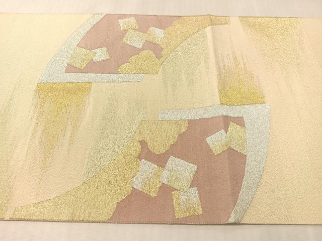 平和屋着物●太鼓柄袋帯　綴れ　地紙重ね流水文　金銀糸　正絹　逸品　CABL0187vp