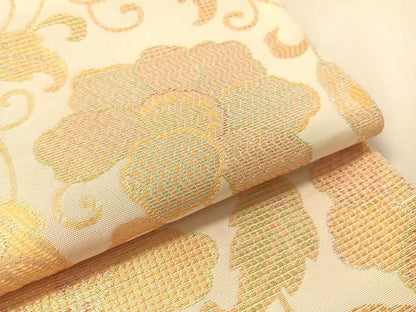 平和屋着物●桝屋高尾　六通柄　本袋帯　花唐草文　金糸　正絹　逸品　CABL0188vp