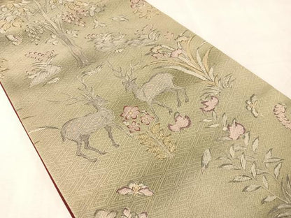 平和屋着物●全通柄　京袋帯　動物吉祥花文　正絹　逸品　CABL0189vp