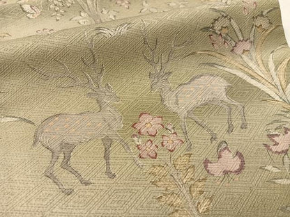 平和屋着物●全通柄　京袋帯　動物吉祥花文　正絹　逸品　CABL0189vp