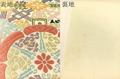 平和屋着物●全通柄　本袋帯　唐織　吉祥花文　正絹　逸品　CABL0190vp