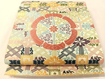 平和屋着物●全通柄　本袋帯　唐織　吉祥花文　正絹　逸品　CABL0190vp